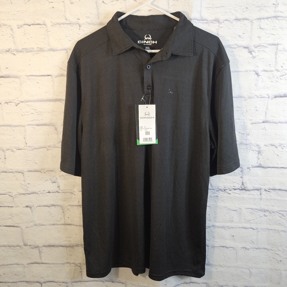 Cinch Polo Shirt Arenaflex Black Mens XXL Golf Western Ranch Chore NWT